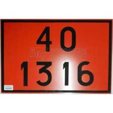 Placa Número ONU 40 1316